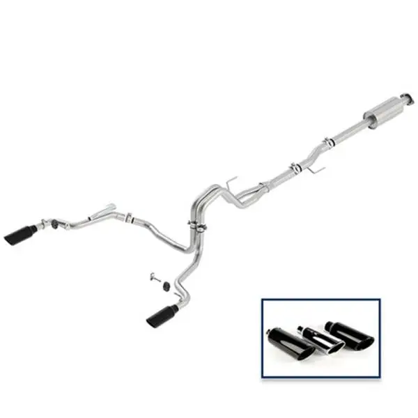 Ford Racing 15-18 F-150 5.0L Cat-Back Extreme Exhaust System Rear Exit w/ Black Chrome Tips image 2