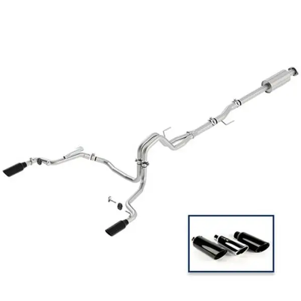 Ford Racing 15-18 F-150 5.0L Cat-Back Extreme Exhaust System Rear Exit w/ Black Chrome Tips image 3