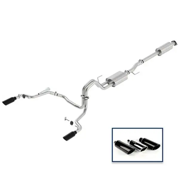 Ford Racing 15-18 F-150 5.0L Cat-Back Sport Exhaust System - Rear Exit Black Chrome Tips image 3