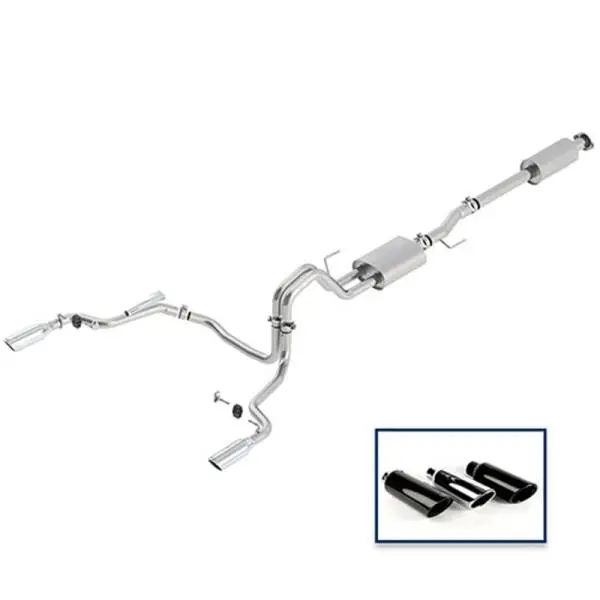 Ford Racing 15-18 F-150 5.0L Cat-Back Touring Exhaust System - Rear Exit Chrome Tips image 2