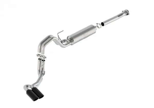 Ford Racing 21-24 F-150 122.8in Dual Side Exit Exhaust - Black Tips image 2