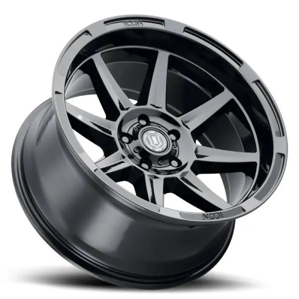 ICON Bandit 20x10 6x135 -24mm 4.5in BS 87.10mm Bore Gloss Black Wheel image 3