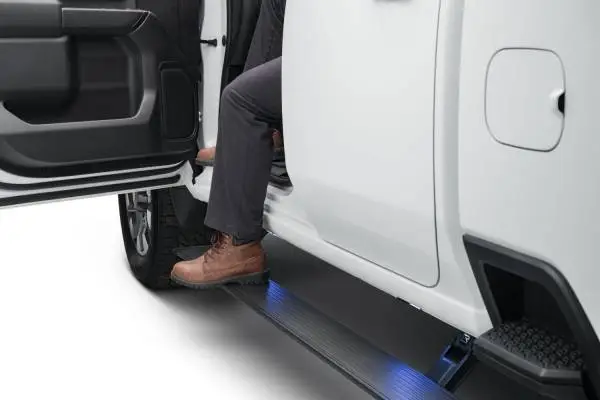 AMP Research 19-21 Chevy Silverado 1500 Crew Cab PowerStep Plug N Play - Black (w/OEM Illumination)