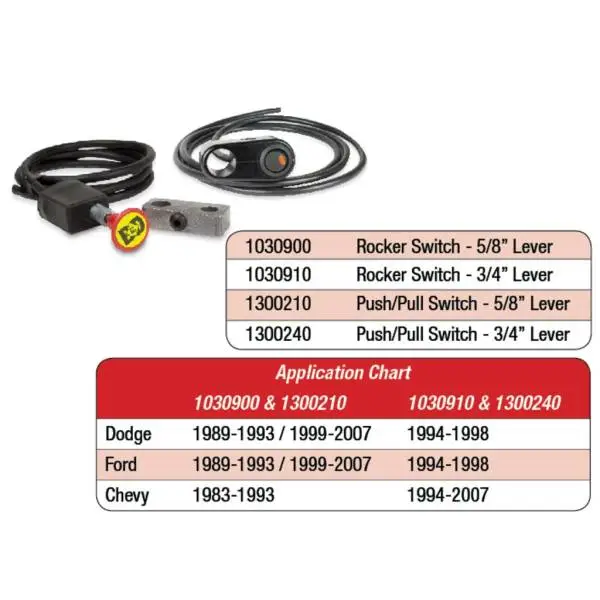 BD Diesel Rocker Switch Kit Exhaust Brake - 5/8in Manual Lever image 2