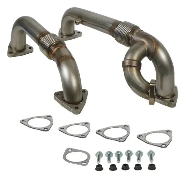 BD Diesel 08-10 Ford F-250/F-350/F-450/F-550 Powerstroke 6.4L Up Pipes Kit w/Manifold Set image 3