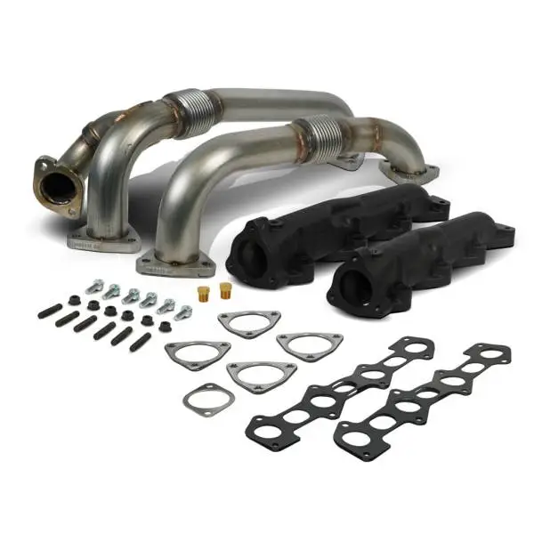 BD Diesel 08-10 Ford F-250/F-350/F-450/F-550 Powerstroke 6.4L Up Pipes Kit w/Manifold Set image 6