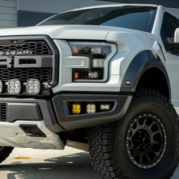Baja Designs 17-18 F-150 Raptor Fog Light & Sportsmen Fog Pocket Kit - Amber
