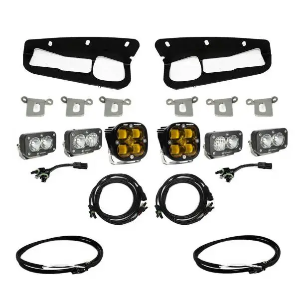 Baja Designs 2021+ Ford Bronco Amber SAE Fog Pocket Kit w/Upfitter