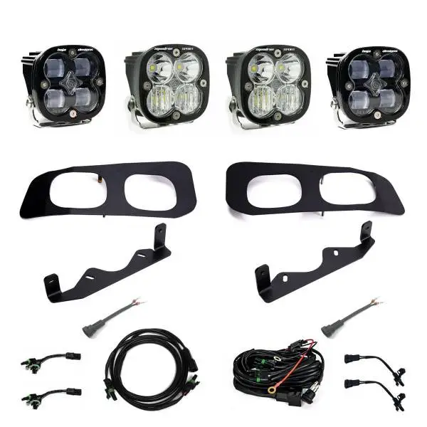 Baja Designs 2023+ Ford F250/F350 Super Duty Squadron SAE/Sport Fog Pocket Kit - Clear Toggle