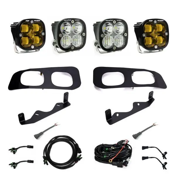 Baja Designs 2023+ Ford F250/F350 Super Duty Squadron SAE/Sport Fog Pocket Kit - Amber Toggle image 2