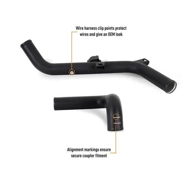 Mishimoto 2021+ Ford Bronco 2.7L High-Mount Intercooler Pipe Upgrade Kit - Wrinkle Black image 7