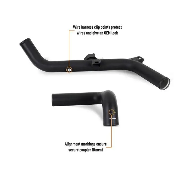 Mishimoto 2021+ Ford Bronco 2.7L High-Mount Intercooler Pipe Upgrade Kit - Wrinkle Black image 7