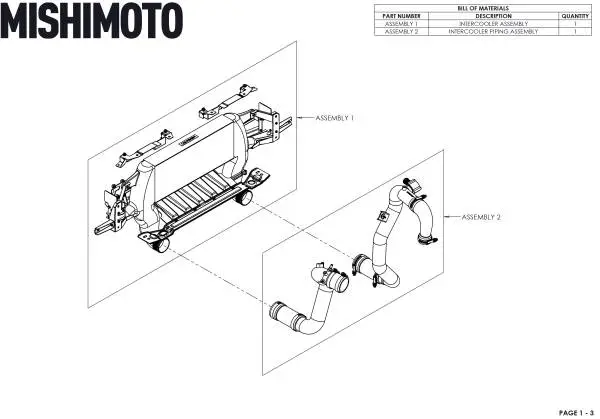 Mishimoto 21+ Bronco 2.3L High Mount INT Kit BK Core BK Pipes image 7
