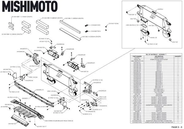 Mishimoto 21+ Bronco 2.3L High Mount INT Kit BK Core P Pipes image 9