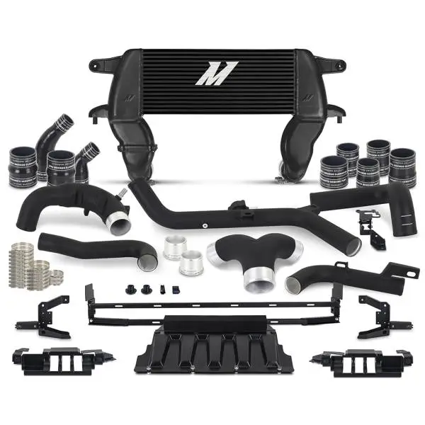 Mishimoto 21+ Ford Bronco 2.7L High Mount INT Kit BK Pipes BK Core image 2