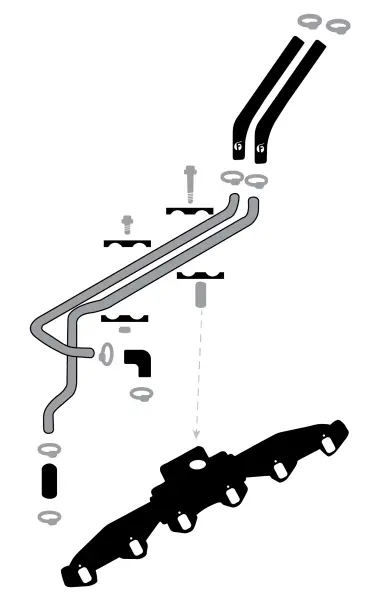 Fleece Performance 89-98 Dodge 2500/3500 5.9L 12V Cummins Replacement Heater Core Line Kit image 3