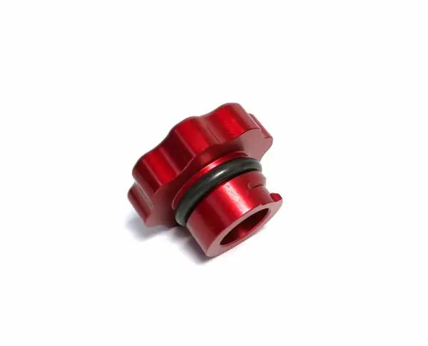Fleece Performance 01-16 GM 2500/3500 Duramax Billet Oil Cap Cover - Red image 2