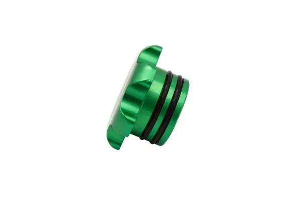 Fleece Performance 13-18 Dodge Cummins Green Anodized Billet Fuel Cap image 2