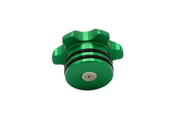 Fleece Performance 13-18 Dodge Cummins Green Anodized Billet Fuel Cap image 3