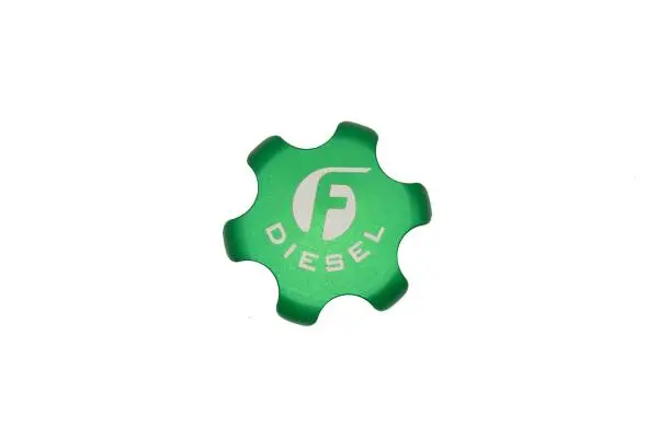 Fleece Performance 13-18 Dodge Cummins Green Anodized Billet Fuel Cap image 4