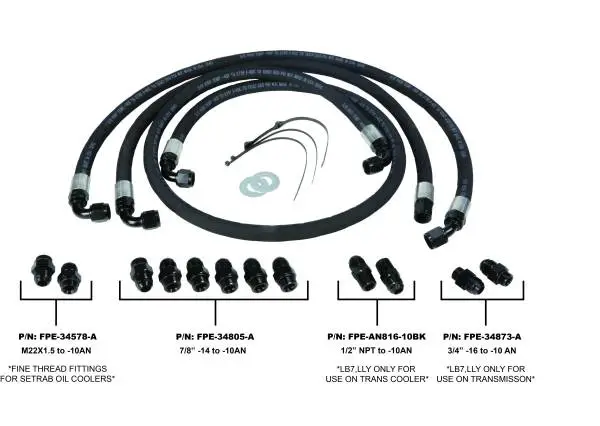 Fleece Performance 01-05 GM Duramax 6.6L LB7/LLY Allison Transmission Cooler Lines image 2