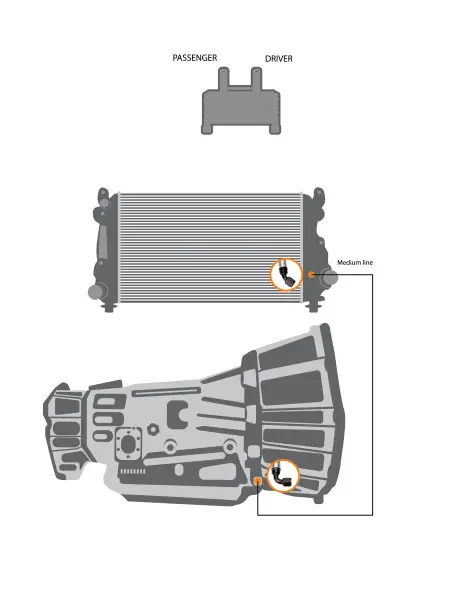 Fleece Performance 01-05 GM 2500/3500 Duramax Replacement Transmission Line (LB7/LMM) - Medium Line image 2