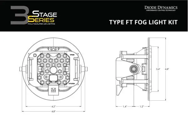 Diode Dynamics SS3 Pro Type FT Kit ABL - White SAE Fog image 9