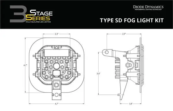 Diode Dynamics SS3 Pro Type SD Kit ABL - Yellow SAE Fog image 9