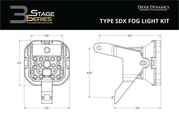 Diode Dynamics SS3 Max Type SDX Kit ABL - Yellow SAE Fog image 9