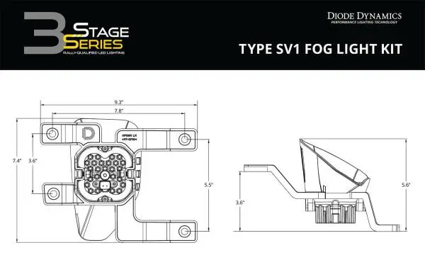 Diode Dynamics SS3 Pro Type SV1 Kit ABL - Yellow SAE Fog image 9