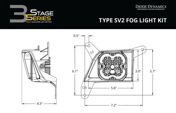 Diode Dynamics SS3 Max Type SV2 Kit ABL - White SAE Fog image 8