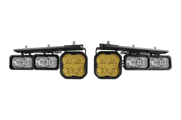 Diode Dynamics 21-Up Ford Bronco Stage Series Fog Pocket Kit - Yellow Sport