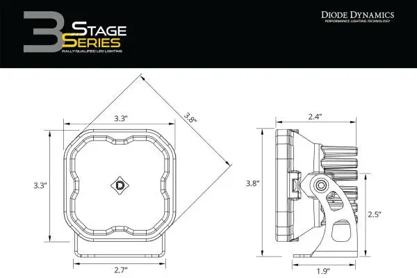 Diode Dynamics 2021 Ford Bronco Sport SS3 LED Ditch Light Kit - White Combo image 8