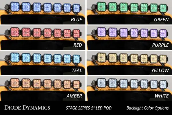 Diode Dynamics Bronco SS5 Sport CrossLink Windshield - Yellow Combo Lightbar Kit image 6