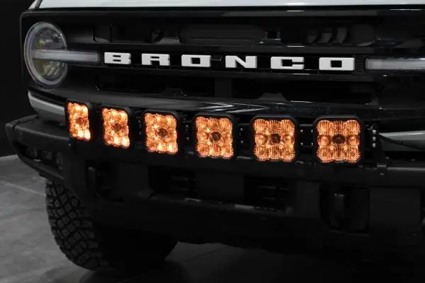 Diode Dynamics Bronco SS5 6-Pod CrossLink Grille Lightbar Kit Sport - Yellow Combo image 3