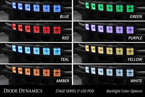 Diode Dynamics Bronco SS5 6-Pod CrossLink Grille Lightbar Kit Pro - White Combo image 7
