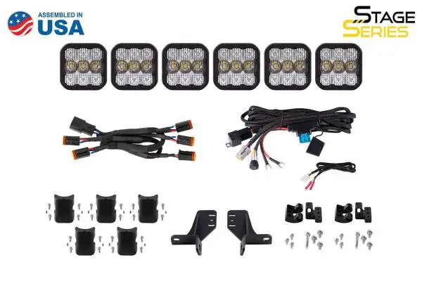 Diode Dynamics Bronco SS5 6-Pod CrossLink Grille Lightbar Kit Pro - White Combo image 8