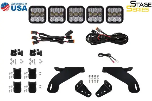 Diode Dynamics 21-22 Ford F-150 SS5 Grille CrossLink Lightbar Kit - Sport - White Combo image 9