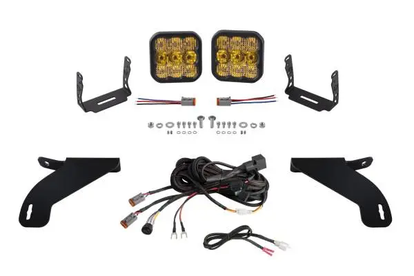 Diode Dynamics 21-22 Ford F-150 SS5 Bumper LED Pod Light Kit - Yellow Pro Combo