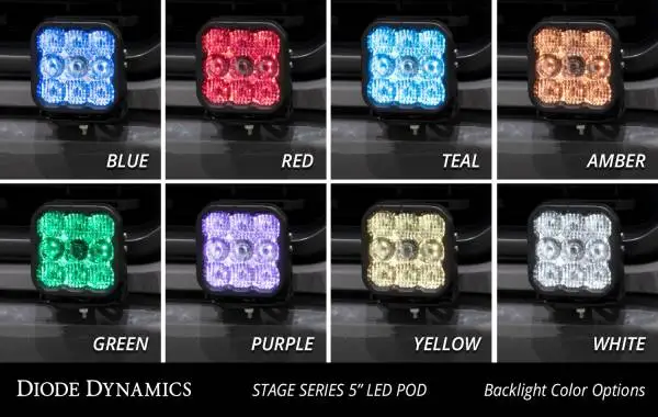 Diode Dynamics 21-22 Ford F-150 SS5 Bumper LED Pod Light Kit - Pro White Driving image 6