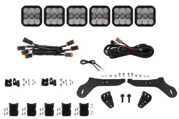 Diode Dynamics 17-20 Ford Raptor SS5 Grille CrossLink Lightbar Kit Sport - White Combo