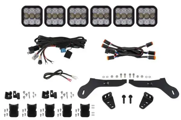 Diode Dynamics 17-20 Ford Raptor SS5 Grille CrossLink Lightbar Kit - Pro White Combo