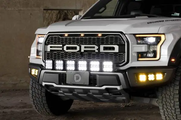 Diode Dynamics 17-20 Ford Raptor SS5 Grille CrossLink Lightbar Kit - Yellow Pro Combo image 2