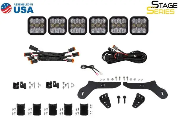 Diode Dynamics 17-20 Ford Raptor SS5 Grille CrossLink Lightbar Kit - Yellow Pro Combo image 8