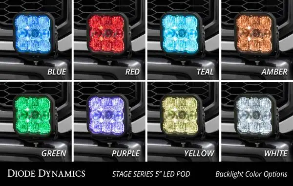 Diode Dynamics 17-20 Ford Raptor SS5 Bumper LED Pod Light Kit Sport - White Driving image 5