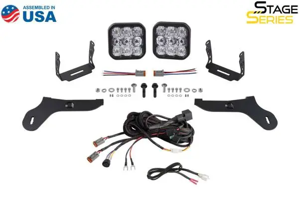Diode Dynamics 17-20 Ford Raptor SS5 Bumper LED Pod Light Kit - Sport Yellow Driving image 7