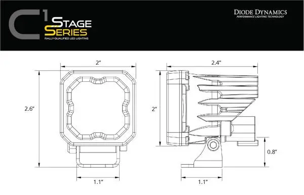 Diode Dynamics 2023+ Chevrolet Colorado SSC1 LED Fog Light Kit image 9