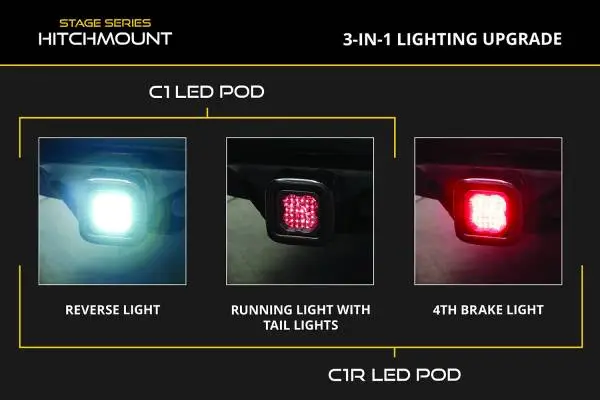 Diode Dynamics 23-24 Chevrolet Colorado Hitch Mount LED Pod Reverse Kit C1R image 5
