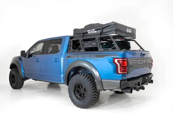 Addictive Desert Designs 2015+ Ford F-150 Overlander Chase Rack w/ 3rd Brake Light - Hammer Black image 3