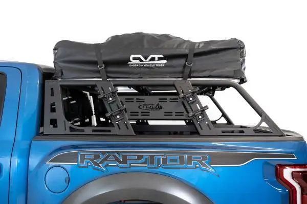 Addictive Desert Designs 2015+ Ford F-150 Overlander Chase Rack w/ 3rd Brake Light - Hammer Black image 4